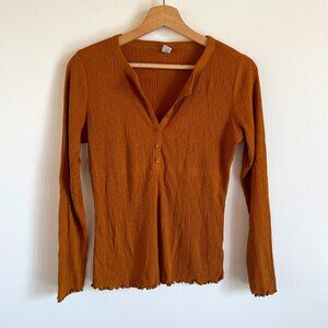 Deep Gold Henley Tee